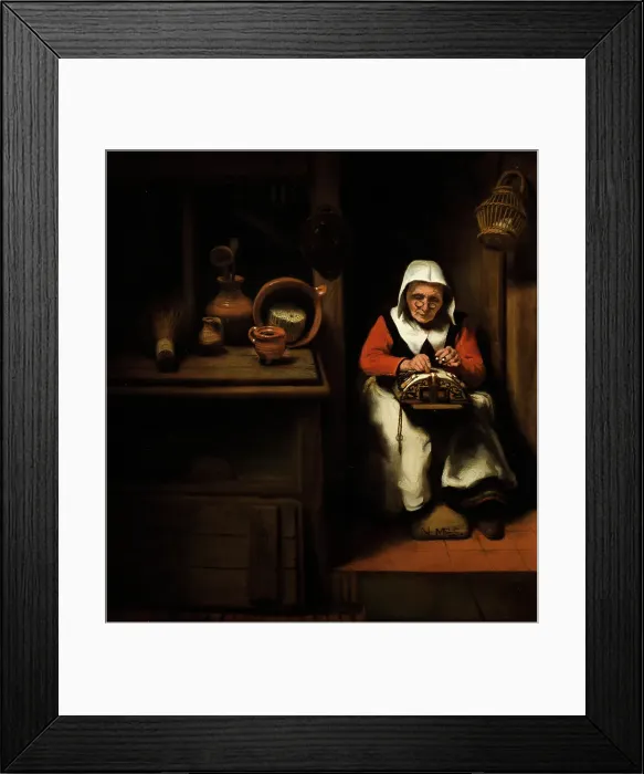 Framed Print : The Old Lacemaker. Creator: Nicolaes Maes