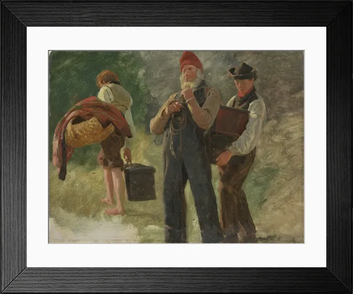Framed Print : Study of carrying Farmers, 1860. Creator: Anders Monsen Askevold Framed Print : Study of carrying Farmers, 1860. Creator: Anders Monsen Askevold
