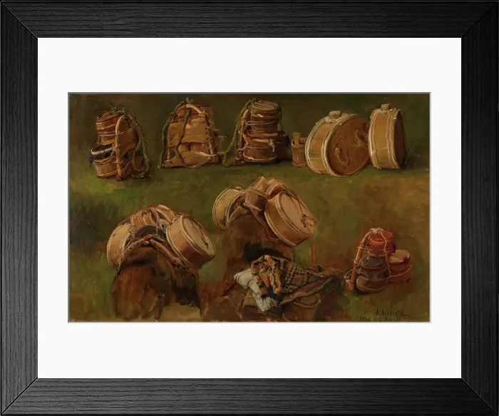 Framed Print : Study of Pack Saddles and Objects, 1883. Creator: Anders Monsen Askevold
