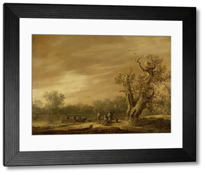 Framed Print : Fishermen by the Lakeshore. Creator: Jan van Goyen Framed Print : Fishermen by the Lakeshore. Creator: Jan van Goyen