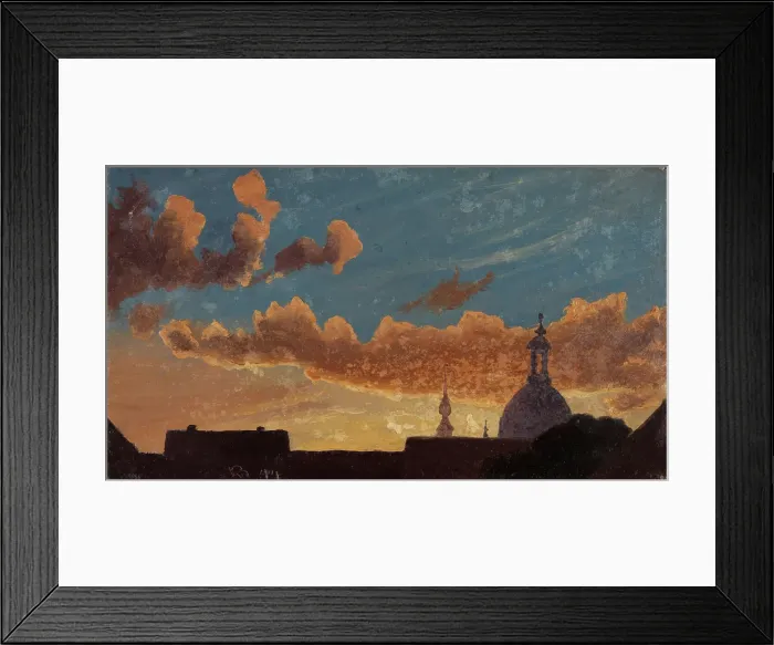 Framed Print : Evening Sky over Dresden, 1844. Creator: Knud Baade
