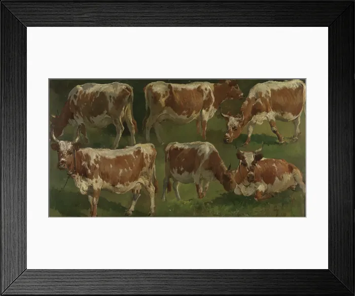 Framed Print : Study of Cows, 1884. Creator: Anders Monsen Askevold Framed Print : Study of Cows, 1884. Creator: Anders Monsen Askevold