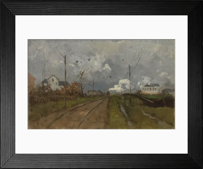 Framed Print : The Train is arriving, 1881. Creator: Frits Thaulow Framed Print : The Train is arriving, 1881. Creator: Frits Thaulow