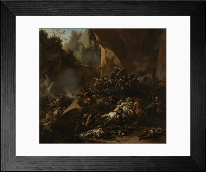 Framed Print : Travellers Ambushed by Brigands, 1670. Creator: Nicolaes Berchem Framed Print : Travellers Ambushed by Brigands, 1670. Creator: Nicolaes Berchem
