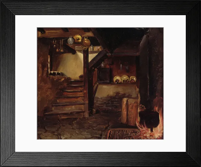 Framed Print : German Kitchen, c1834-1876. Creator: Adolph Tidemand Framed Print : German Kitchen, c1834-1876. Creator: Adolph Tidemand