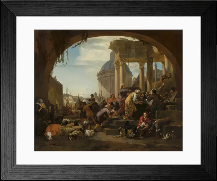 Framed Print : The Calling of St Matthew, 1657. Creators: Nicolaes Berchem, Jan Baptist Weenix Framed Print : The Calling of St Matthew, 1657. Creators: Nicolaes Berchem, Jan Baptist Weenix