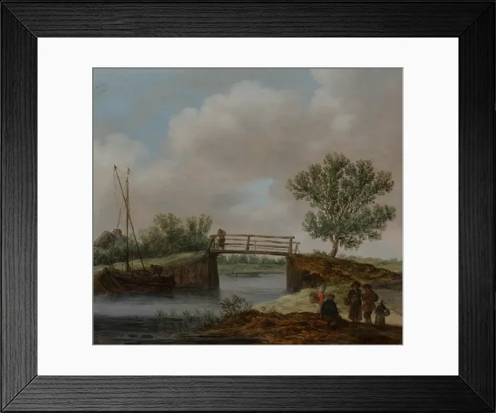 Framed Print : Landscape with Bridge, known as The Small Bridge, c1616-1656. Creator: Jan van Goyen Framed Print : Landscape with Bridge, known as The Small Bridge, c1616-1656. Creator: Jan van Goyen