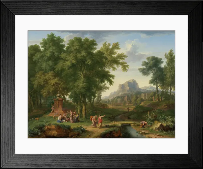 Framed Print : Arcadian Landscape with a Bust of Flora, c1702-1749. Creator: Jan van Huysum Framed Print : Arcadian Landscape with a Bust of Flora, c1702-1749. Creator: Jan van Huysum