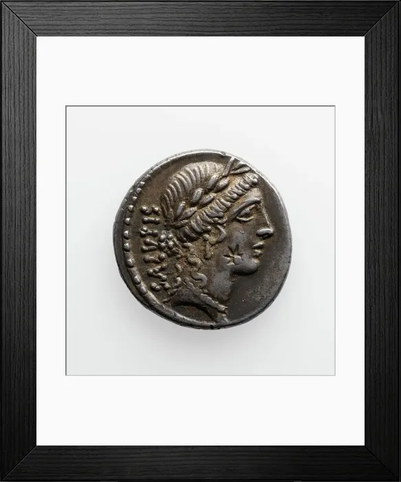 Framed Print : Denarius of Mn. Acilius, 49 B.C. Creator: Unknown Framed Print : Denarius of Mn. Acilius, 49 B.C. Creator: Unknown