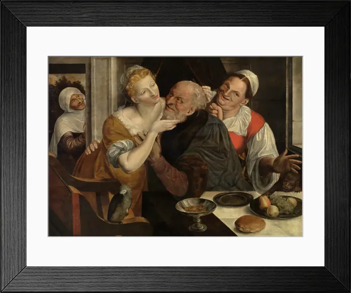 Framed Print : Ill-Matched Couple. Creator: Jan Massys Framed Print : Ill-Matched Couple. Creator: Jan Massys