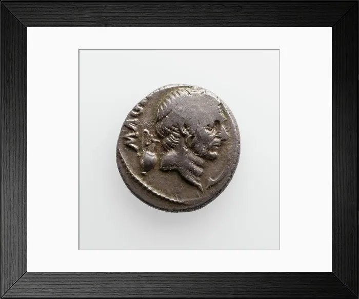 Framed Print : Denarius with Pompey, 48 B.C. Creator: Unknown Framed Print : Denarius with Pompey, 48 B.C. Creator: Unknown