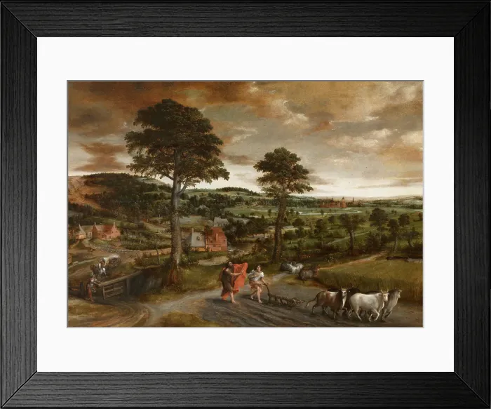 Framed Print : The Calling of Elisha, 1572. Creator: Jan Massys Framed Print : The Calling of Elisha, 1572. Creator: Jan Massys
