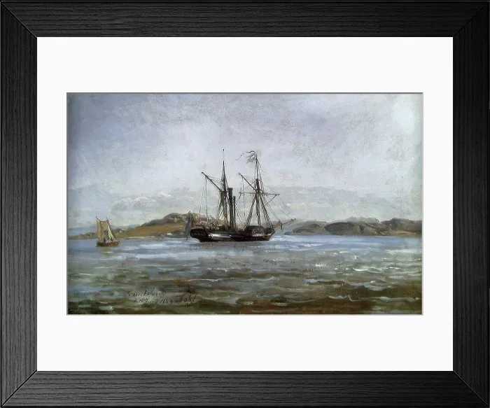 Framed Print : A Steamer near Fredriksvern (Stavern), 1834. Creator: Johan Christian Dahl Framed Print : A Steamer near Fredriksvern (Stavern), 1834. Creator: Johan Christian Dahl