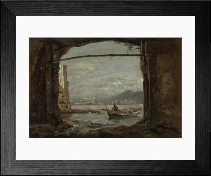 Framed Print : View from a grotto near Posillipo, 1820. Creator: Johan Christian Dahl Framed Print : View from a grotto near Posillipo, 1820. Creator: Johan Christian Dahl