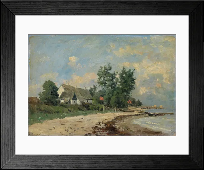 Framed Print : House by the Seaside, 1885. Creator: Jacob Oxholm Schive Framed Print : House by the Seaside, 1885. Creator: Jacob Oxholm Schive