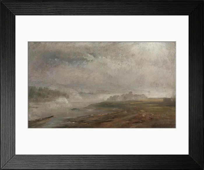 Framed Print : The Elbe on a foggy Morning, 1830. Creator: Johan Christian Dahl Framed Print : The Elbe on a foggy Morning, 1830. Creator: Johan Christian Dahl
