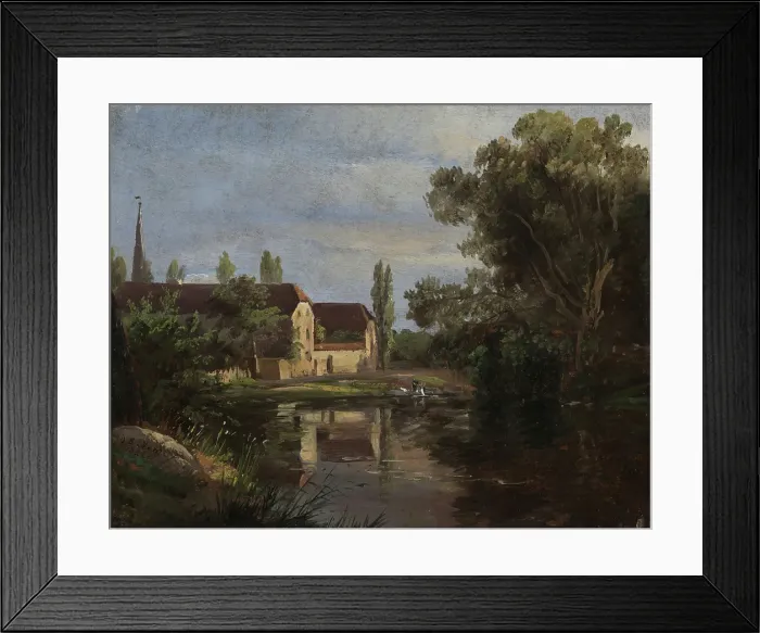 Framed Print : View of Plauen at the River Weisseritz, 1822. Creator: Johan Christian Dahl Framed Print : View of Plauen at the River Weisseritz, 1822. Creator: Johan Christian Dahl