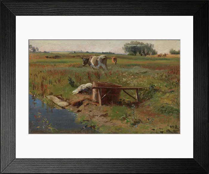 Framed Print : Landscape with Cows, 1844. Creator: Johan Thomas Lundbye Framed Print : Landscape with Cows, 1844. Creator: Johan Thomas Lundbye
