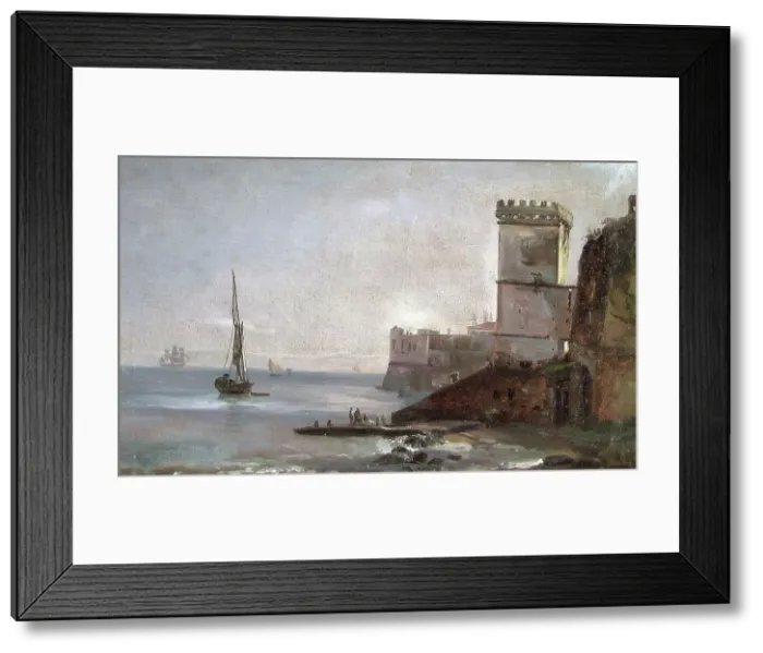 Framed Print : Coast near Posillipo, 1821. Creator: Johan Christian Dahl Framed Print : Coast near Posillipo, 1821. Creator: Johan Christian Dahl