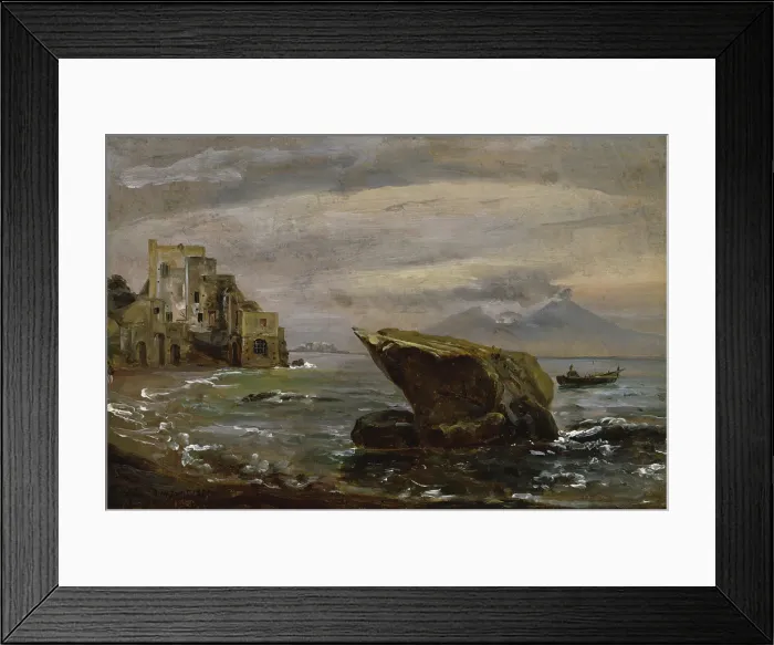 Framed Print : Beach near Posillipo, 1821. Creator: Johan Christian Dahl Framed Print : Beach near Posillipo, 1821. Creator: Johan Christian Dahl