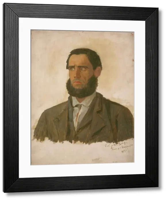 Framed Print : Portrait of the Prisoner Carl Gustav Svendsen, 1857. Creator: Adolph Tidemand Framed Print : Portrait of the Prisoner Carl Gustav Svendsen, 1857. Creator: Adolph Tidemand