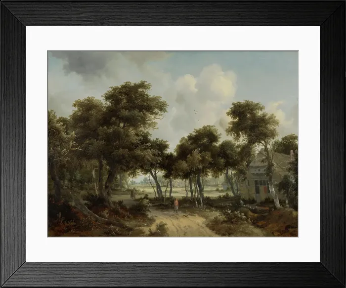 Framed Print : Cottages in a Forest. Creator: Meindert Hobbema Framed Print : Cottages in a Forest. Creator: Meindert Hobbema