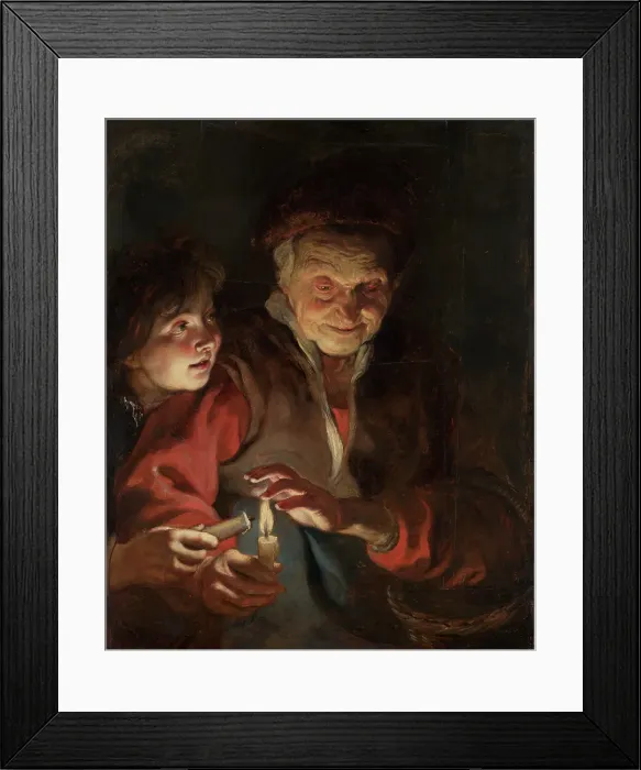 Framed Print : Old Woman and Boy with Candles. Creator: Peter Paul Rubens Framed Print : Old Woman and Boy with Candles. Creator: Peter Paul Rubens