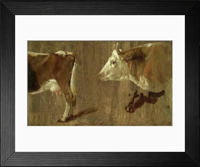 Framed Print : Study of two cows, c1810-1850. Creator: Johan Christian Dahl Framed Print : Study of two cows, c1810-1850. Creator: Johan Christian Dahl