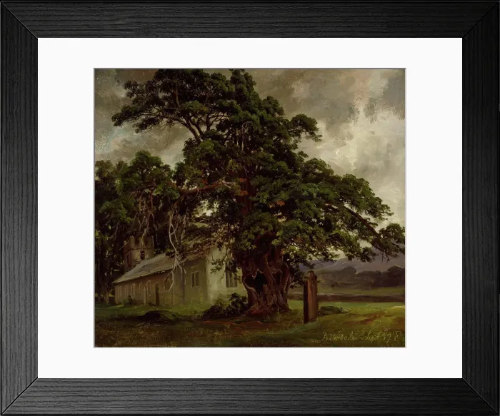 Framed Print : The Church in Patterdale, 1837. Creator: Thomas Fearnley Framed Print : The Church in Patterdale, 1837. Creator: Thomas Fearnley