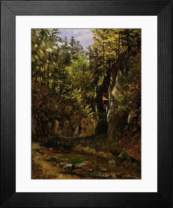 Framed Print : A Forest Road with an Altar, 1830. Creator: Thomas Fearnley Framed Print : A Forest Road with an Altar, 1830. Creator: Thomas Fearnley