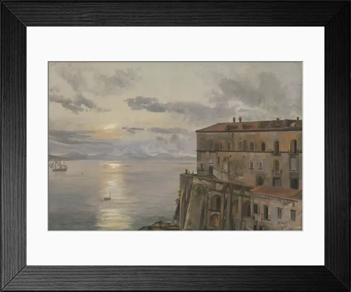 Framed Print : The Barracks at Pizzofalcone, Naples, 1820. Creator: Johan Christian Dahl Framed Print : The Barracks at Pizzofalcone, Naples, 1820. Creator: Johan Christian Dahl