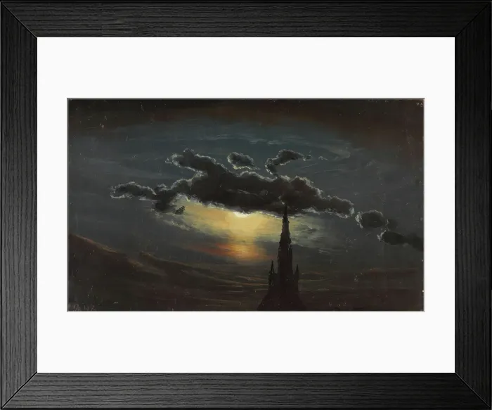 Framed Print : Study of Clouds in Moonlight, 1848. Creator: Knud Baade Framed Print : Study of Clouds in Moonlight, 1848. Creator: Knud Baade