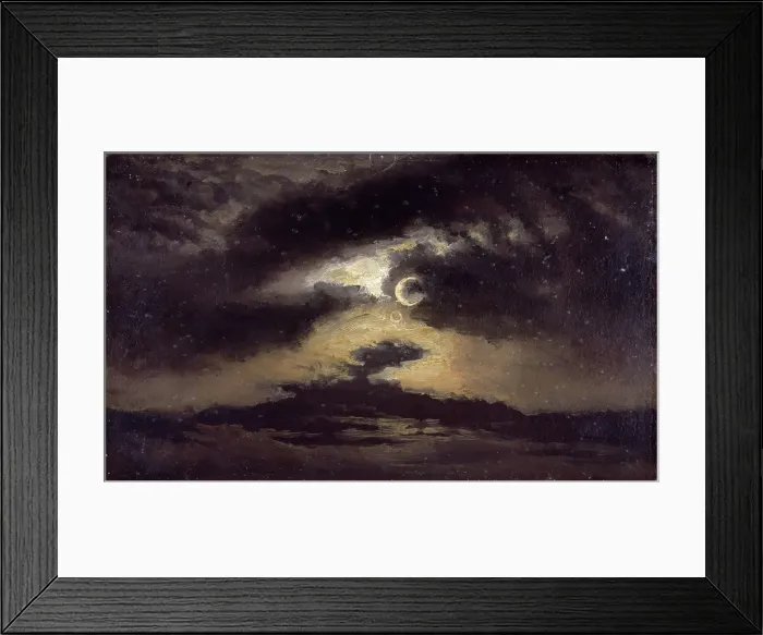 Framed Print : Clouds in Moonlight, 1843. Creator: Knud Baade