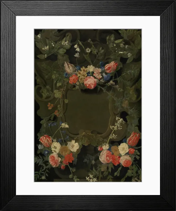 Framed Print : Garland of Flowers, c1640-1660. Creator: Jan Philips van Thielen Framed Print : Garland of Flowers, c1640-1660. Creator: Jan Philips van Thielen