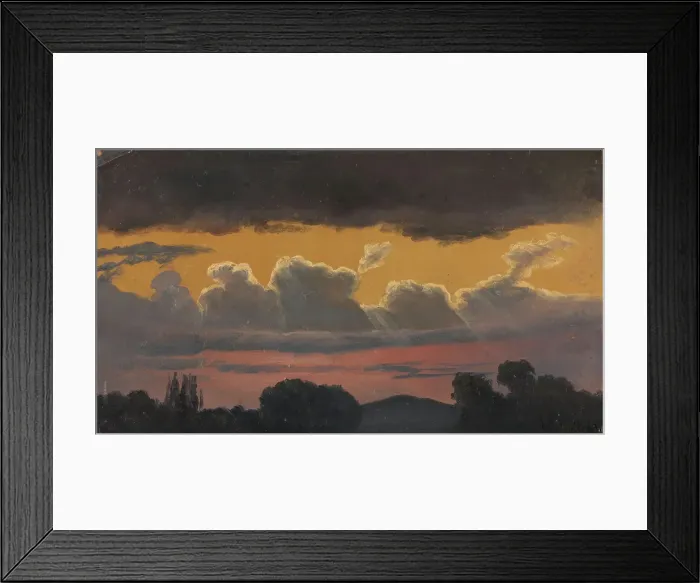 Framed Print : Cloud Study over Landscape, 1838. Creator: Knud Baade Framed Print : Cloud Study over Landscape, 1838. Creator: Knud Baade