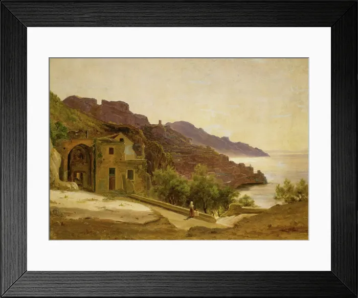 Framed Print : Terrace near Amalfi, 1833. Creator: Thomas Fearnley Framed Print : Terrace near Amalfi, 1833. Creator: Thomas Fearnley