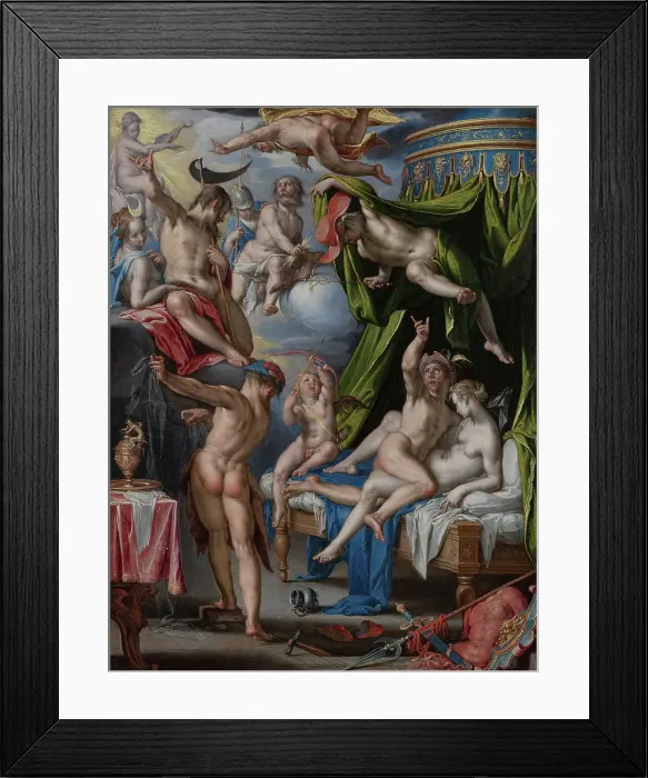 Framed Print : Mars and Venus Surprised by Vulcan. Creator: Joachim Anthonisz Wtewael Framed Print : Mars and Venus Surprised by Vulcan. Creator: Joachim Anthonisz Wtewael