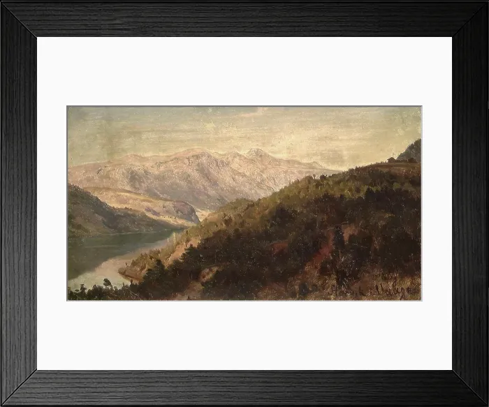 Framed Print : View of Vaga, 1846. Creator: Hans Gude Framed Print : View of Vaga, 1846. Creator: Hans Gude