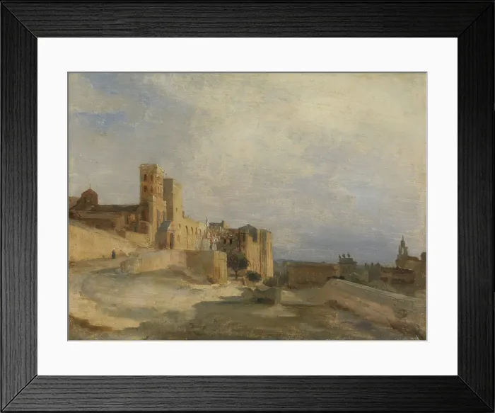 Framed Print : The Papal Castle in Avignon, probably 1836. Creator: Jean-Baptiste-Camille Corot Framed Print : The Papal Castle in Avignon, probably 1836. Creator: Jean-Baptiste-Camille Corot
