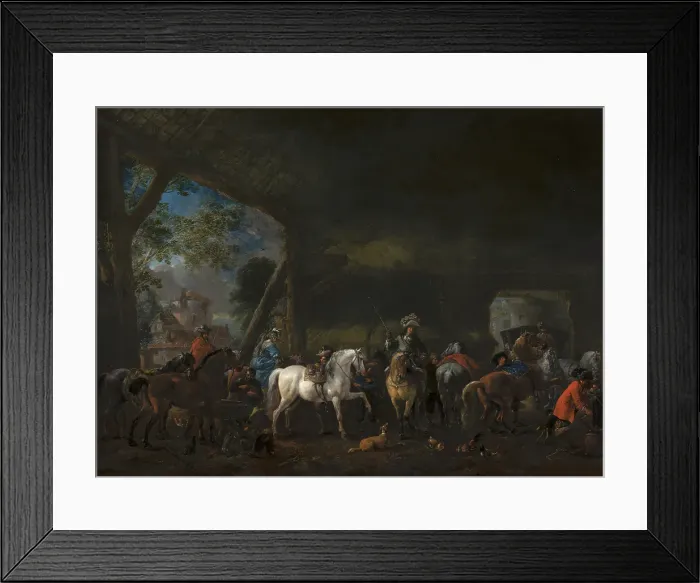 Framed Print : The Arrival at the Stable. Creator: Philip Wouverman Framed Print : The Arrival at the Stable. Creator: Philip Wouverman