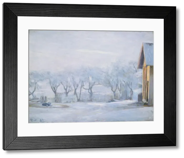 Framed Print : White Frost, 1889. Creator: Erik Werenskiold Framed Print : White Frost, 1889. Creator: Erik Werenskiold