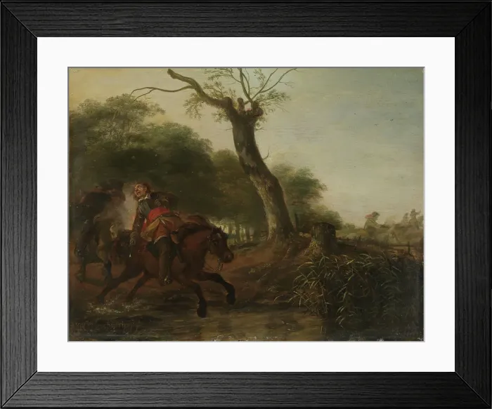 Framed Print : Fight between Horsemen, 17th century. Creator: Hendrik Verschuring Framed Print : Fight between Horsemen, 17th century. Creator: Hendrik Verschuring