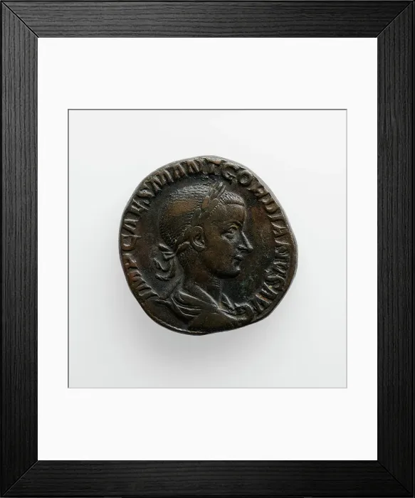 Framed Print : Sestertius of Gordian III, A.D. 238-244. Creator: Unknown Framed Print : Sestertius of Gordian III, A.D. 238-244. Creator: Unknown