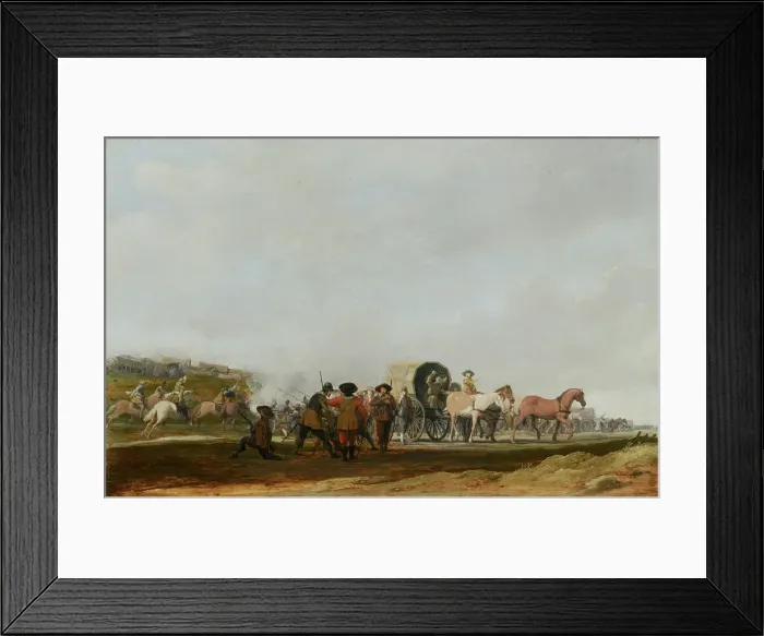 Framed Print : Ambushing an Army Convoy. Creator: Pieter Jansz Post Framed Print : Ambushing an Army Convoy. Creator: Pieter Jansz Post