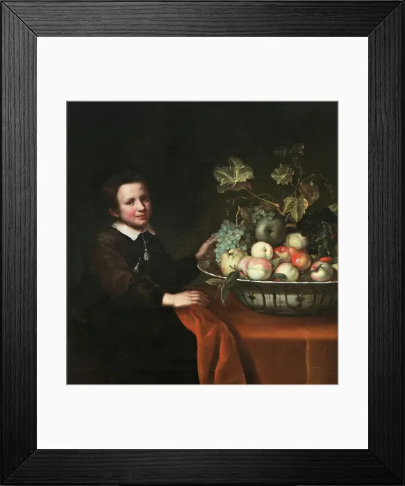 Framed Print : Portrait of a Boy with a Bowl of Fruit, c1640-1670. Creator: Abraham Pietersz van Kalraet Framed Print : Portrait of a Boy with a Bowl of Fruit, c1640-1670. Creator: Abraham Pietersz van Kalraet