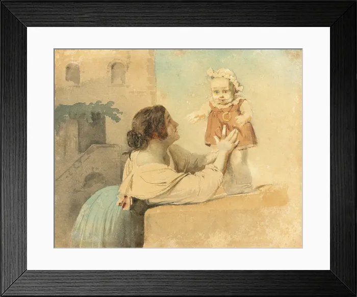 Framed Print : The first steps, n.d. c1820-1860. Creator: Ernst Meyer Framed Print : The first steps, n.d. c1820-1860. Creator: Ernst Meyer