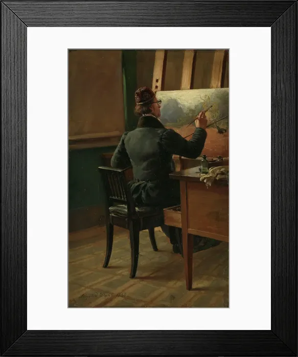 Framed Print : The Painter J.C. Dahl at his Easel, 1848. Creator: Siegwald Johannes Dahl Framed Print : The Painter J.C. Dahl at his Easel, 1848. Creator: Siegwald Johannes Dahl