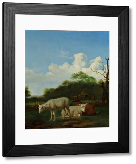 Framed Print : Landscape with Three Sheep, 1659. Creator: Adriaen van de Velde Framed Print : Landscape with Three Sheep, 1659. Creator: Adriaen van de Velde