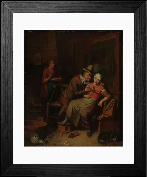 Framed Print : Loving Couple, 1st half of 18th century. Creator: Frans Decker Framed Print : Loving Couple, 1st half of 18th century. Creator: Frans Decker