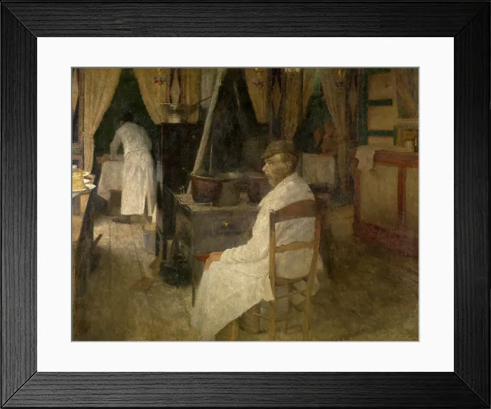 Framed Print : At the Waffle House, 1895. Creator: Charles Mertens